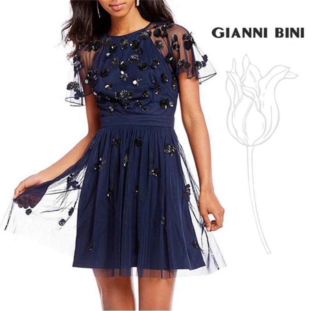 Gianni Bini Twilight Sandra Beaded Tulle
Dress